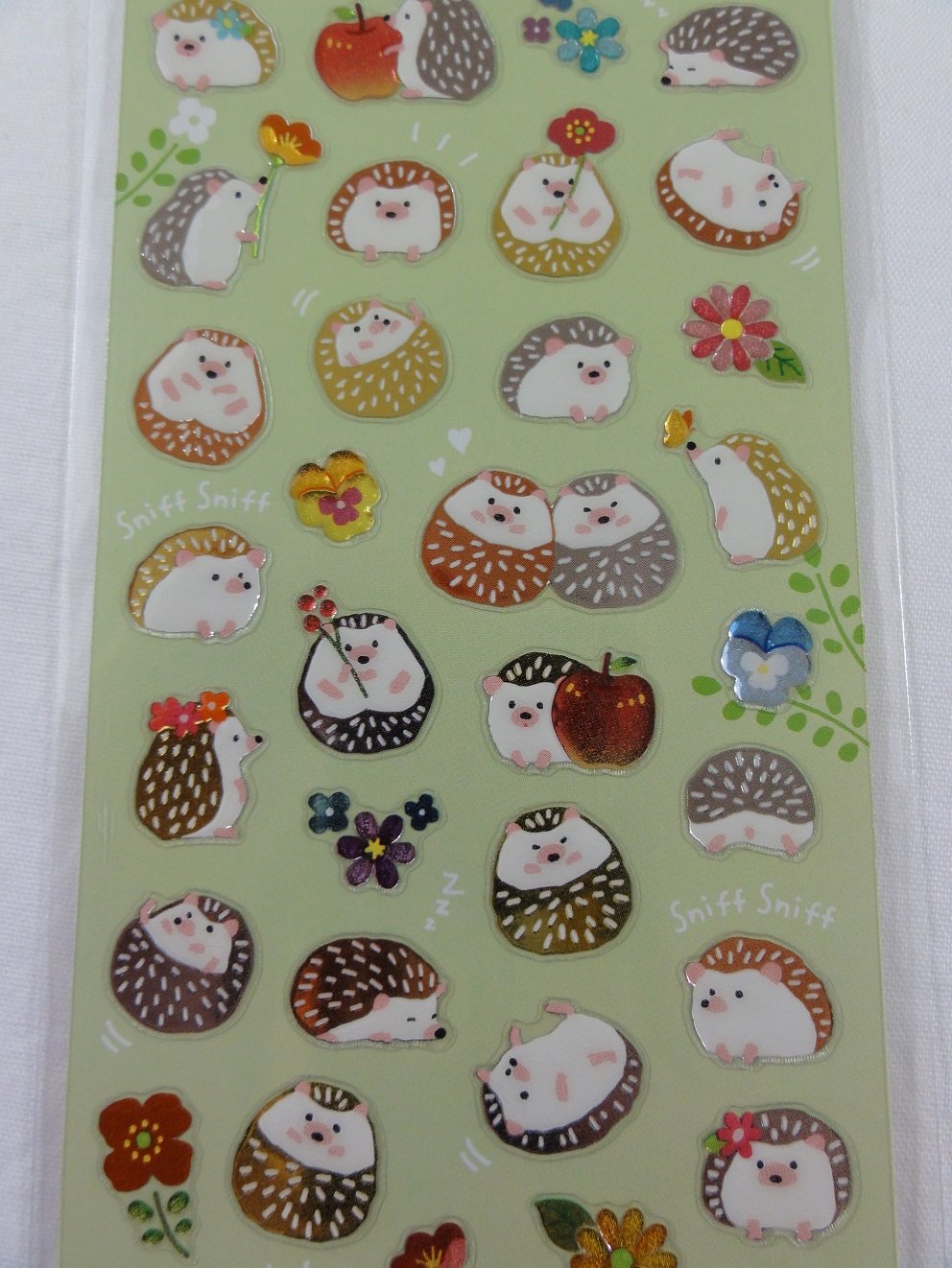 Cute Kawaii Mind Wave Hedgehog Sticker Sheet - for Journal Planner Craft Organizer Scrapbook Notebook