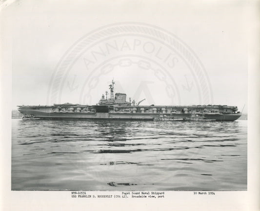 Official Navy Photo of WWII era USS Franklin D. Roosevelt (CVA-42) Aircraft Carrier