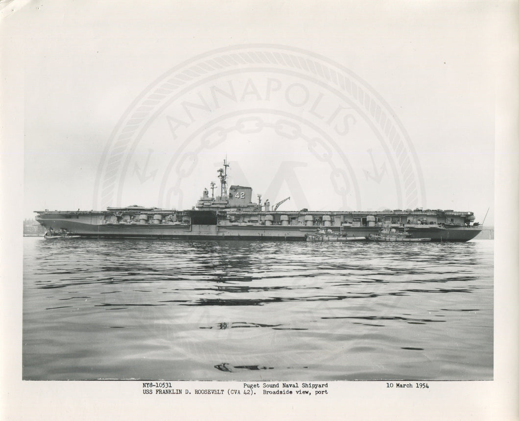 Official Navy Photo of WWII era USS Franklin D. Roosevelt (CVA-42) Aircraft Carrier