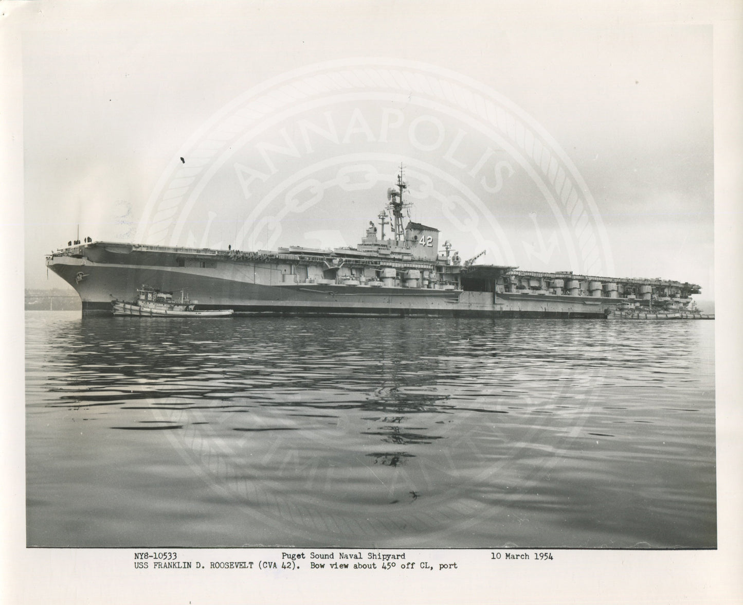 Official Navy Photo of WWII era USS Franklin D. Roosevelt (CVA-42) Aircraft Carrier