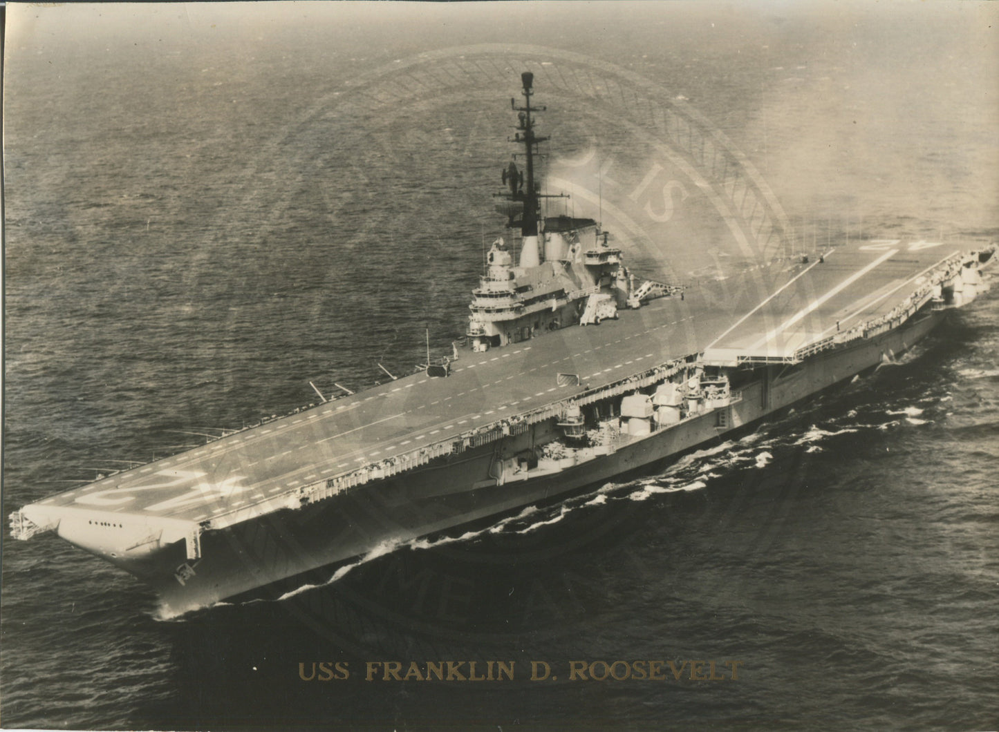 Official Navy Photo of WWII era USS Franklin D. Roosevelt (CVA-42) Aircraft Carrier