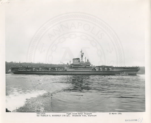 Official Navy Photo of WWII era USS Franklin D. Roosevelt (CVA-42) Aircraft Carrier