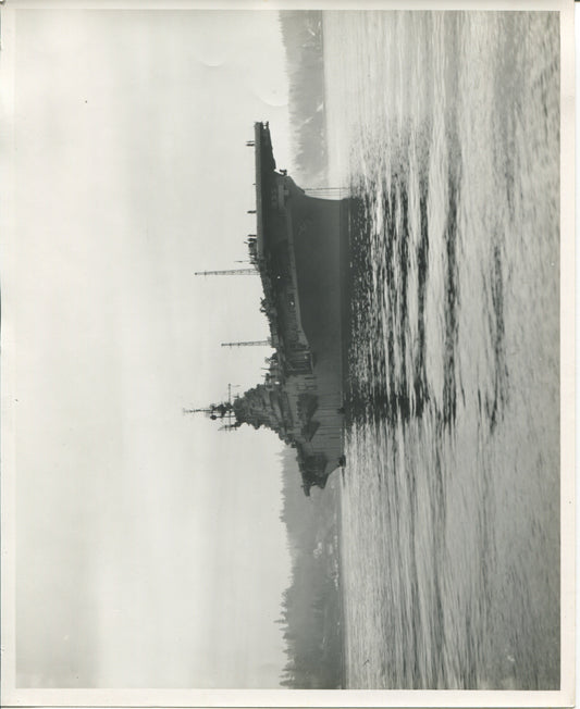 Official Navy Photo of WWII era USS Franklin (CV-13) Aircraft Carrier