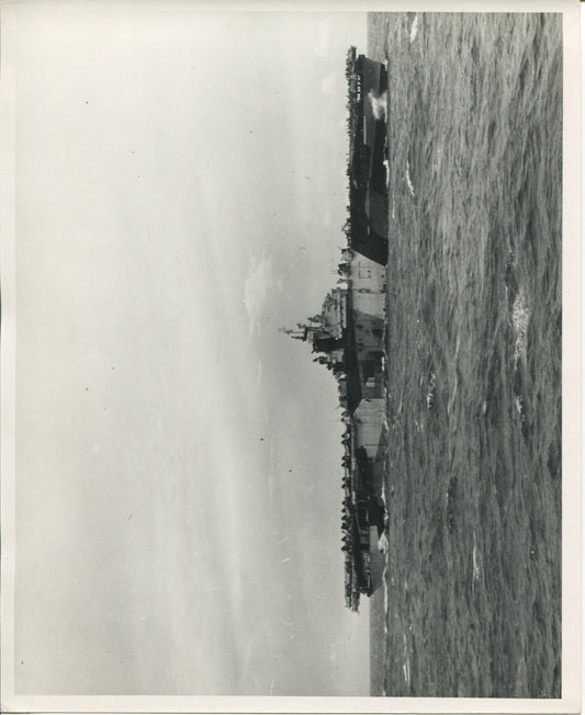Official Navy Photo of WWII era USS Franklin (CV-13) Aircraft Carrier