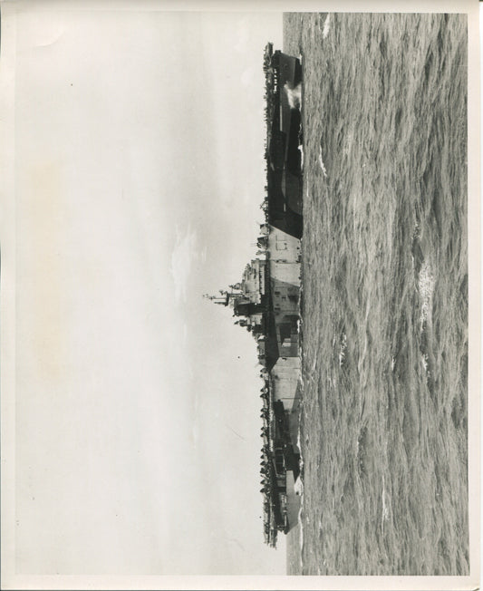 Official Navy Photo of WWII era USS Franklin (CV-13) Aircraft Carrier