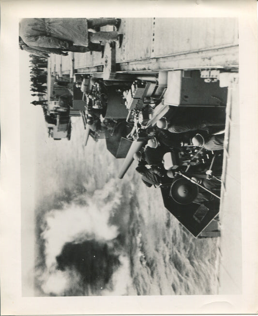 Official Navy Photo of WWII era USS Franklin (CV-13) Aircraft Carrier