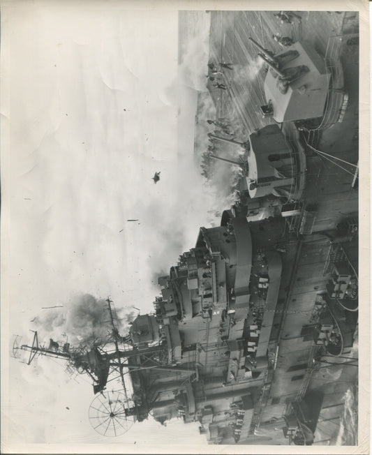 Official Navy Photo of WWII era USS Franklin (CV-13) Aircraft Carrier