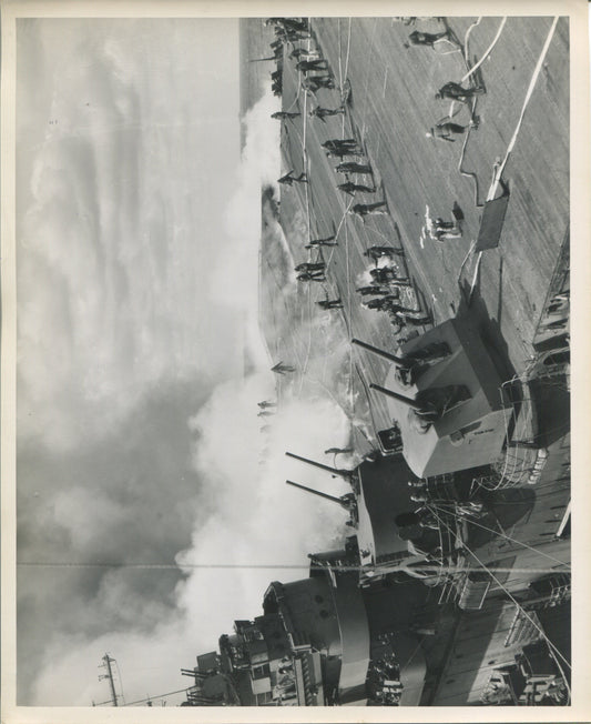 Official Navy Photo of WWII era USS Franklin (CV-13) Aircraft Carrier
