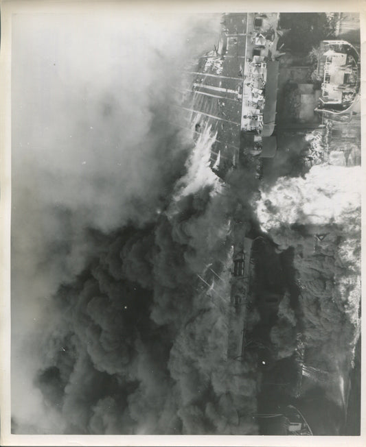 Official Navy Photo of WWII era USS Franklin (CV-13) Aircraft Carrier