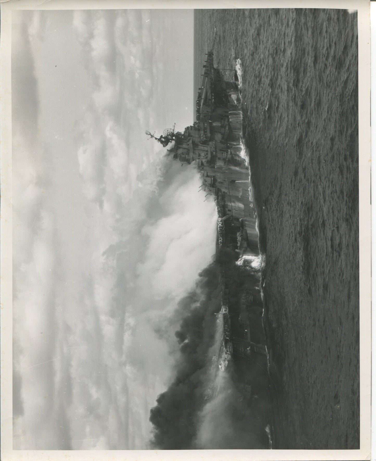 Official Navy Photo of WWII era USS Franklin (CV-13) Aircraft Carrier