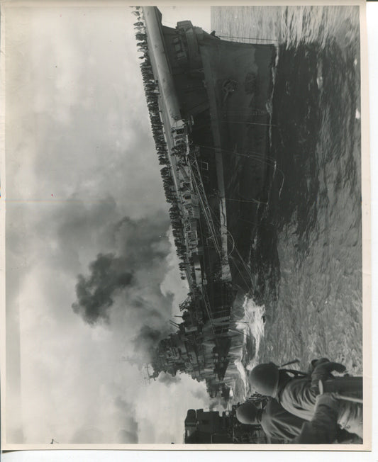 Official Navy Photo of WWII era USS Franklin (CV-13) Aircraft Carrier