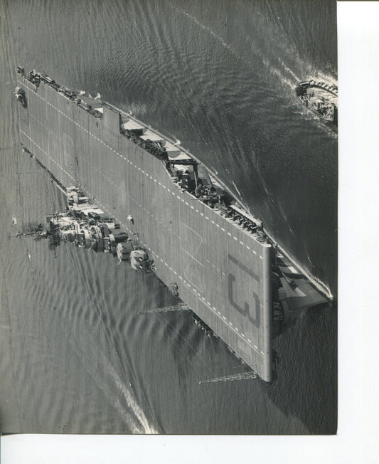 Official Navy Photo of WWII era USS Franklin (CV-13) Aircraft Carrier