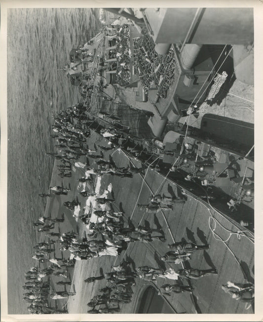 Official Navy Photo of WWII era USS Franklin (CV-13) Aircraft Carrier