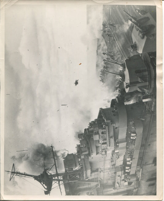 Official Navy Photo of WWII era USS Franklin (CV-13) Aircraft Carrier