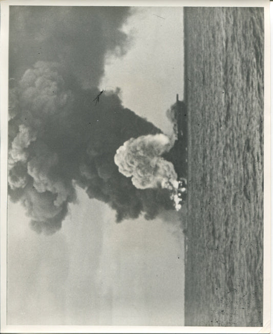 Official Navy Photo of WWII era USS Franklin (CV-13) Aircraft Carrier