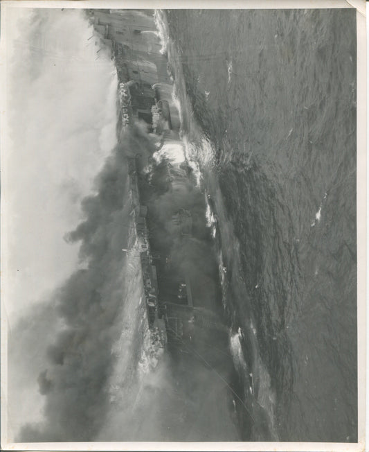 Official Navy Photo of WWII era USS Franklin (CV-13) Aircraft Carrier