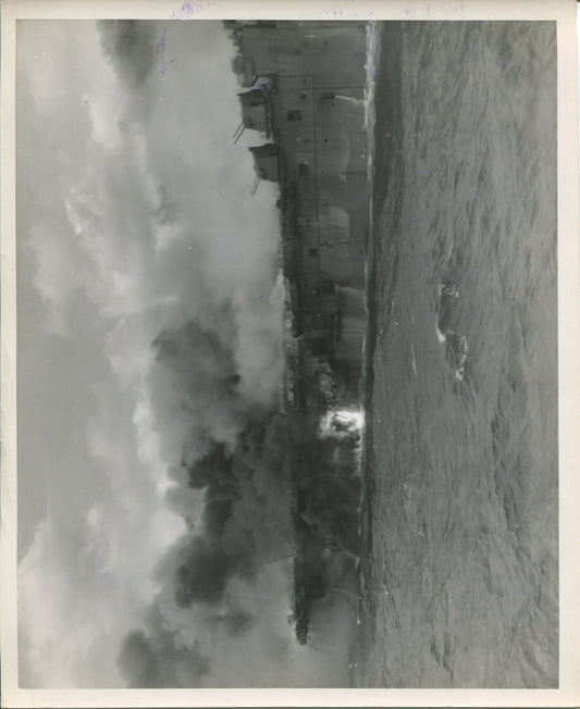 Official Navy Photo of WWII era USS Franklin (CV-13) Aircraft Carrier