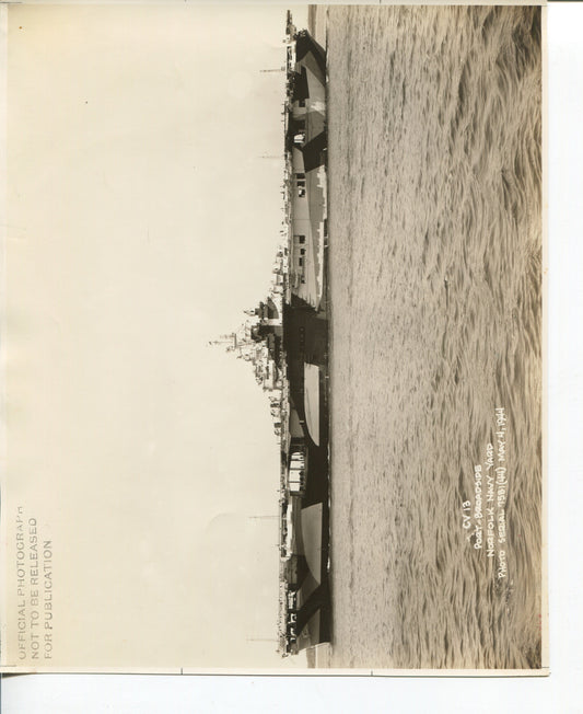 Official Navy Photo of WWII era USS Franklin (CV-13) Aircraft Carrier