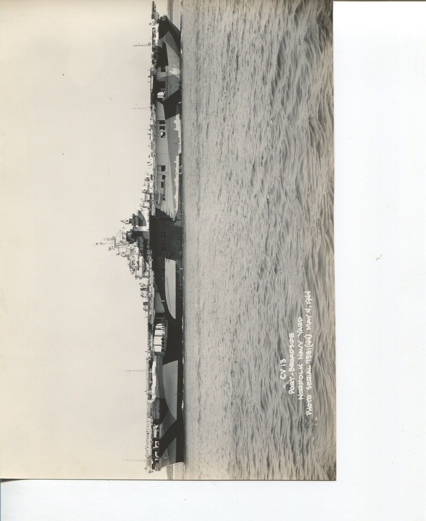 Official Navy Photo of WWII era USS Franklin (CV-13) Aircraft Carrier