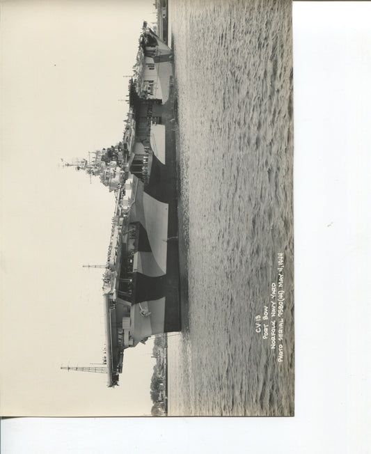 Official Navy Photo of WWII era USS Franklin (CV-13) Aircraft Carrier