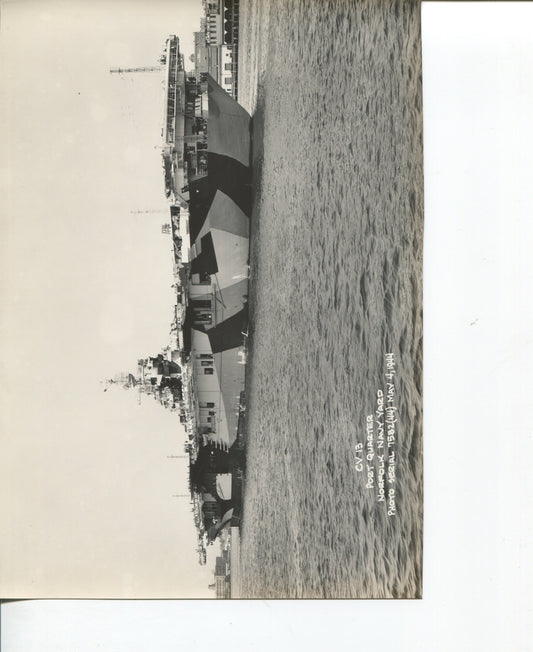 Official Navy Photo of WWII era USS Franklin (CV-13) Aircraft Carrier