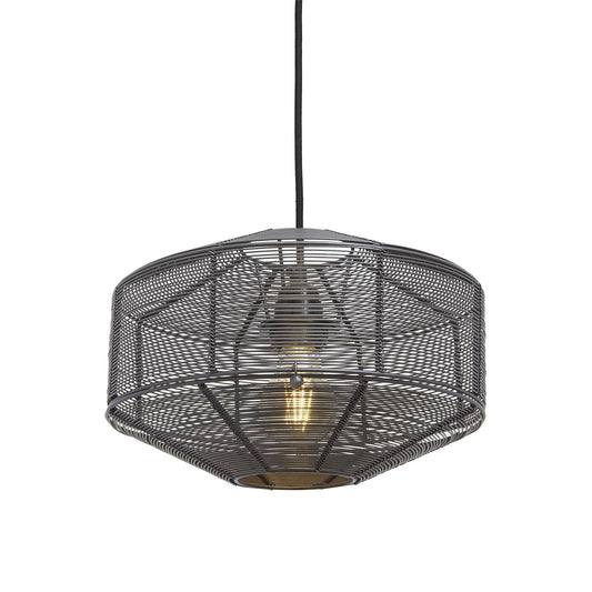 Industville Handcrafted Wire Cage Pendant - 11 Inch - Round