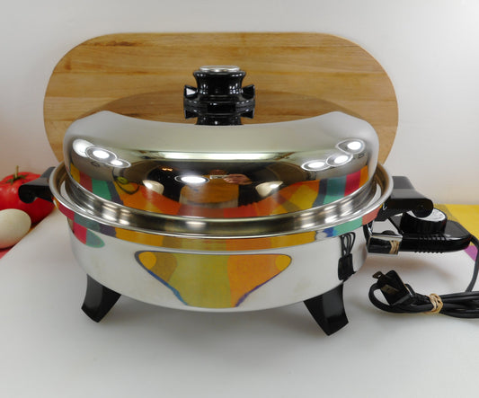 Health Craft Tampa FL Cookware - 304-T Surgical Stainless Steel - 1998 Oil liquid Core Electric Fry Pan Skillet - Cat No. K7273