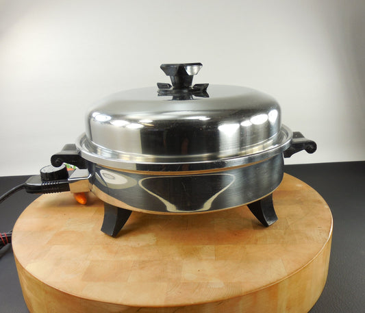 Health Craft Tampa FL Cookware - 304-T Surgical Stainless Steel - Oil liquid Core Electric Fry Pan Skillet - Cat No. K7273