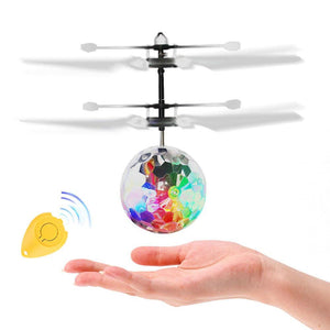 li VICIVIYA Luminous Light-up Toys Glowing LED Magic Flying Ball Sensing Crystal Flying Ball Helicopter Induction Aircraft Toys (With Control) liang