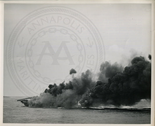 Official Navy Photo of WWII era USS Hancock (CV-19) Aircraft Carrier