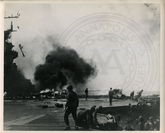 Official Navy Photo of WWII era USS Hancock (CV-19) Aircraft Carrier