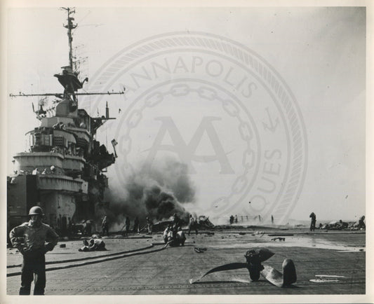 Official Navy Photo of WWII era USS Hancock (CV-19) Aircraft Carrier