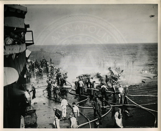 Official Navy Photo of WWII era USS Hancock (CV-19) Aircraft Carrier