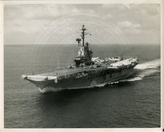 Official Navy Photo of WWII era USS Hancock (CV-19) Aircraft Carrier