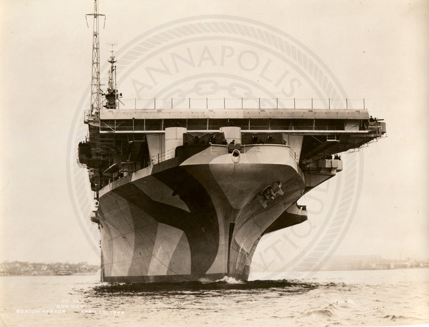 Official Navy Photo of WWII era USS Hancock (CV-19) Aircraft Carrier