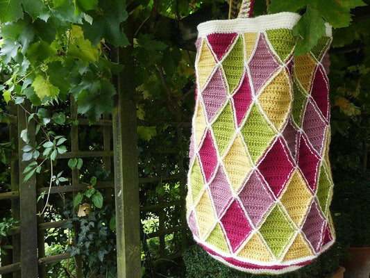 Harlequin Bag by Catherine Bligh in Stylecraft Bellissima DK