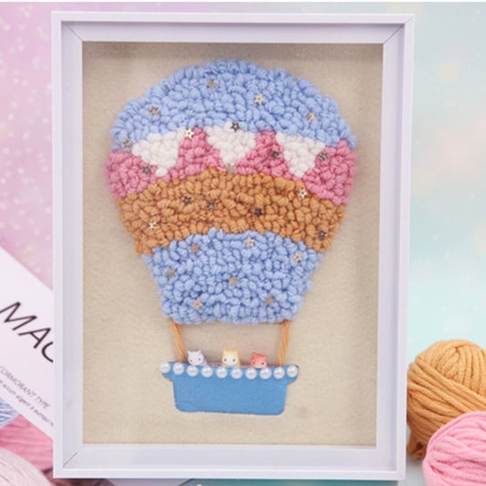 Hot Air Balloon DIY Rug Hooking Punch Needle Handcraft