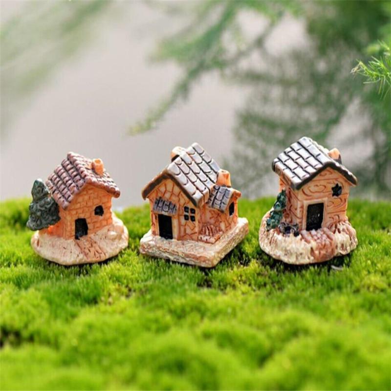 House LC New Mini Dollhouse Stone House Resin Decorations For Home And Garden DIY Mini Craft Cottage 17Nov22 Dropship
