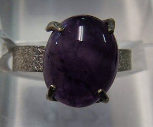 Handcrafted Sterling Silver with amethyst stone Size N