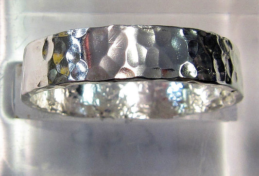 Handcrafted Sterling Silver with hammered pattern Size X