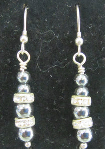 Handcrafted haematite 925 sterling silver earrings