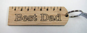 Handcrafted "Best Dad" wooden key ring
