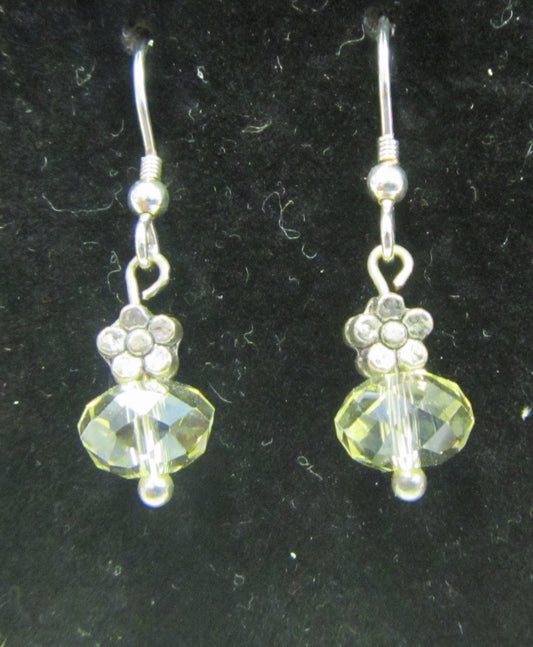 Handcrafted flower and bead 925 sterling silver earrings