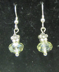 Handcrafted flower and bead 925 sterling silver earrings