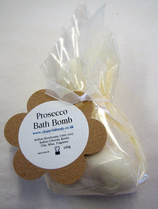 Handcrafted Prosecco scented bath bomb gift wrapped