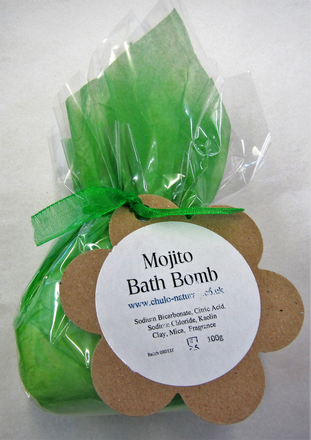 Handcrafted Mojito scented bath bomb gift wrapped
