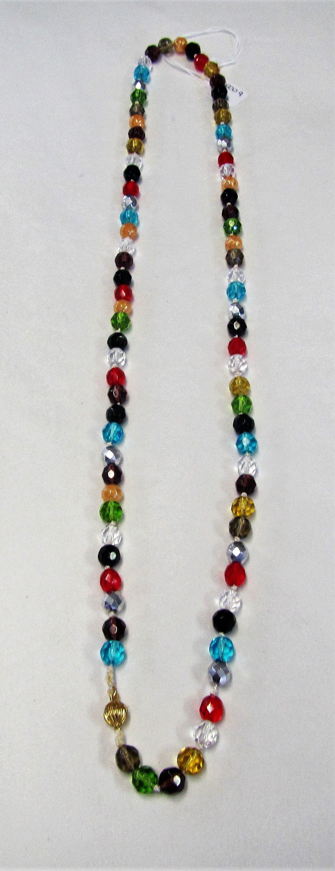 Handcrafted multi coloured beaded necklace