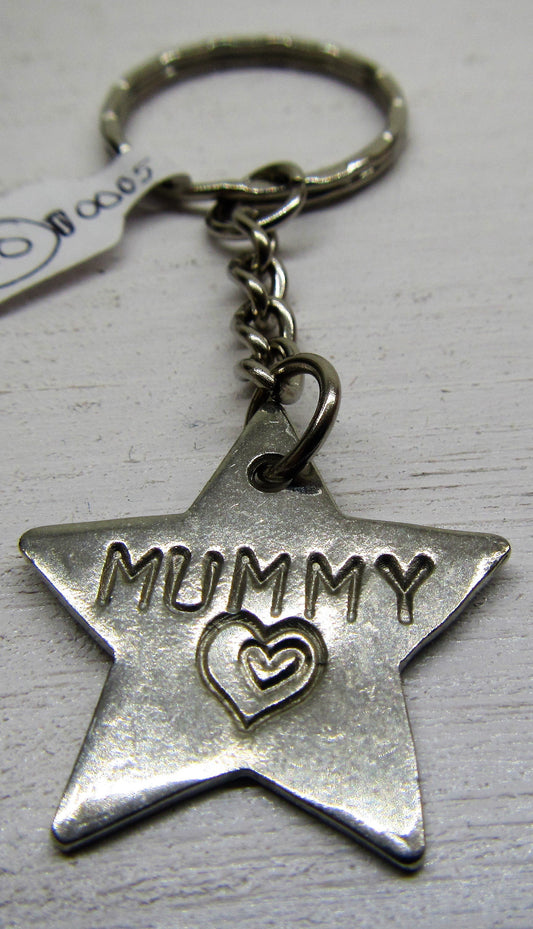 Handcrafted unique "Mummy" Sterling Silver key ring