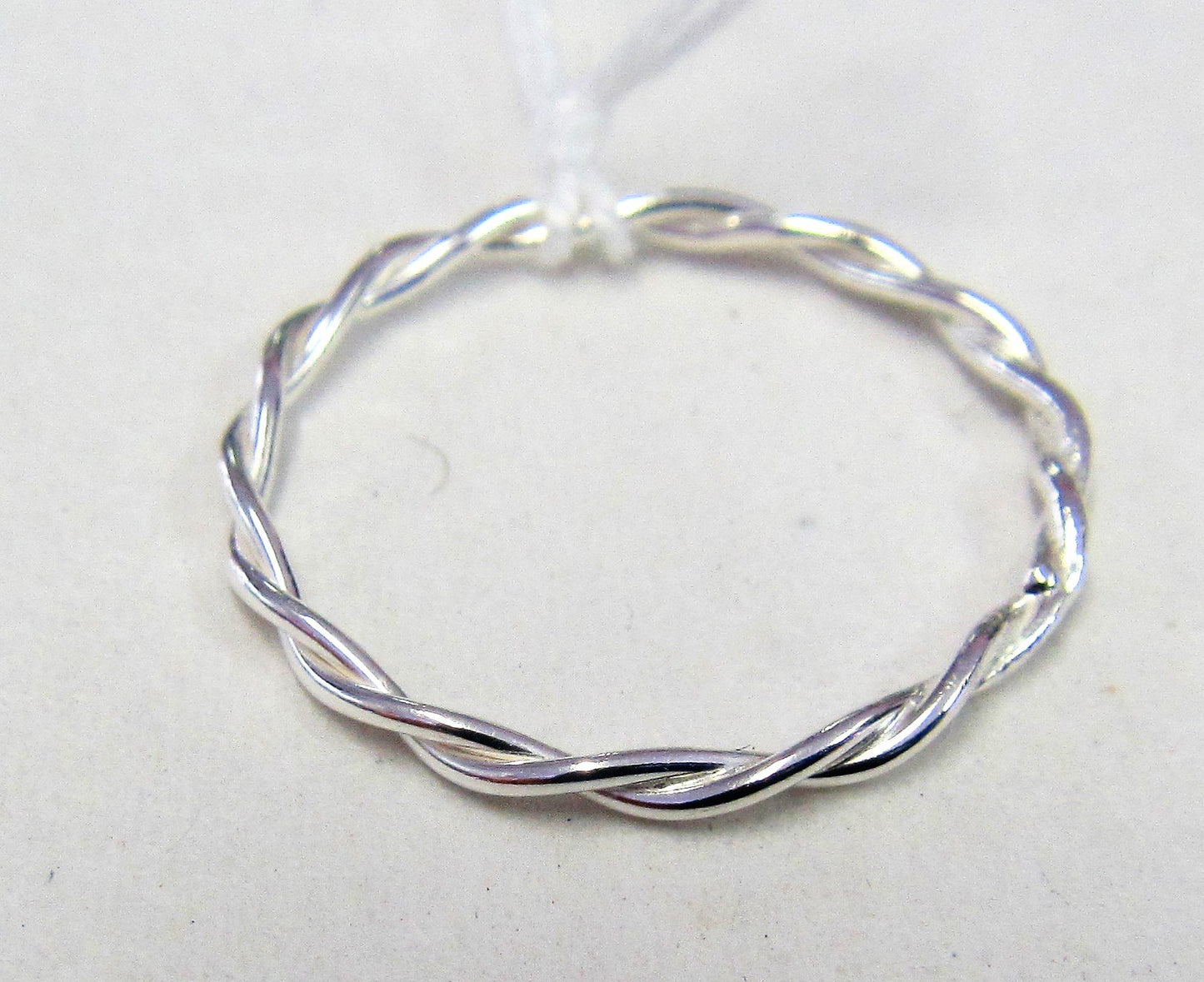 Handcrafted Sterling Silver twisted pattern ring Size R