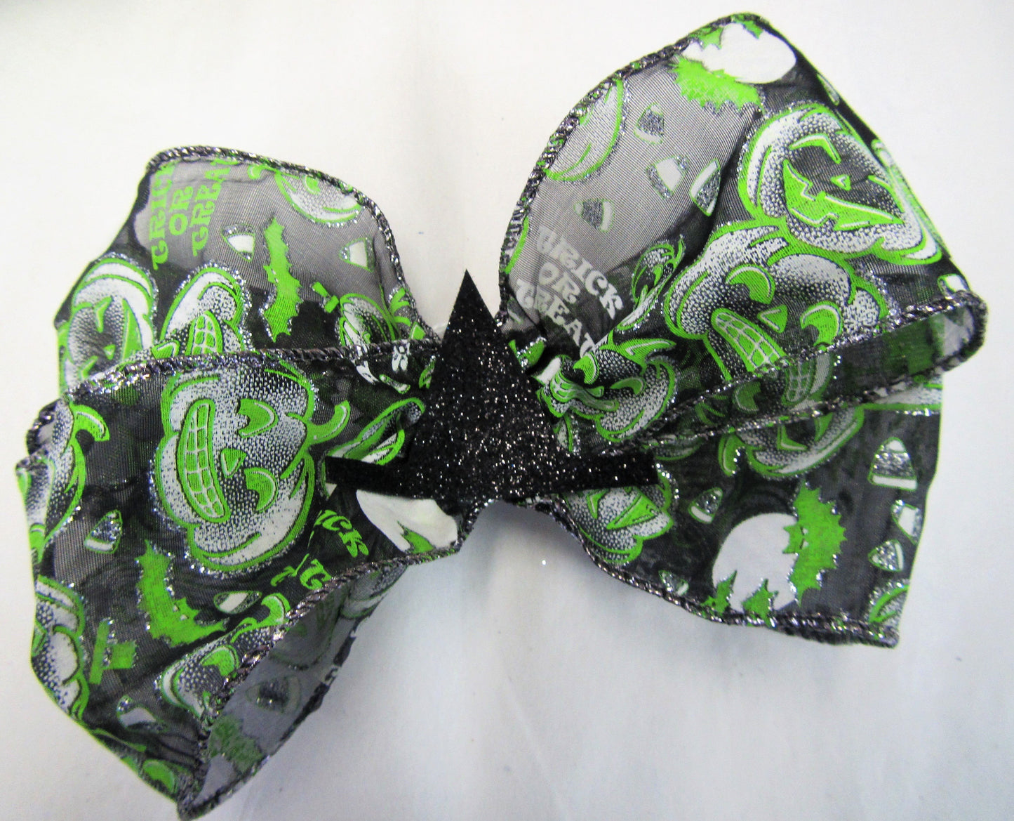 Handcrafted Halloween Bow - Green Pumpkin